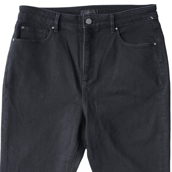 Ann Taylor Black Flare Jeans High Rise Goth Curvy Minimal Classic Boot Cut - Picture 3 of 10